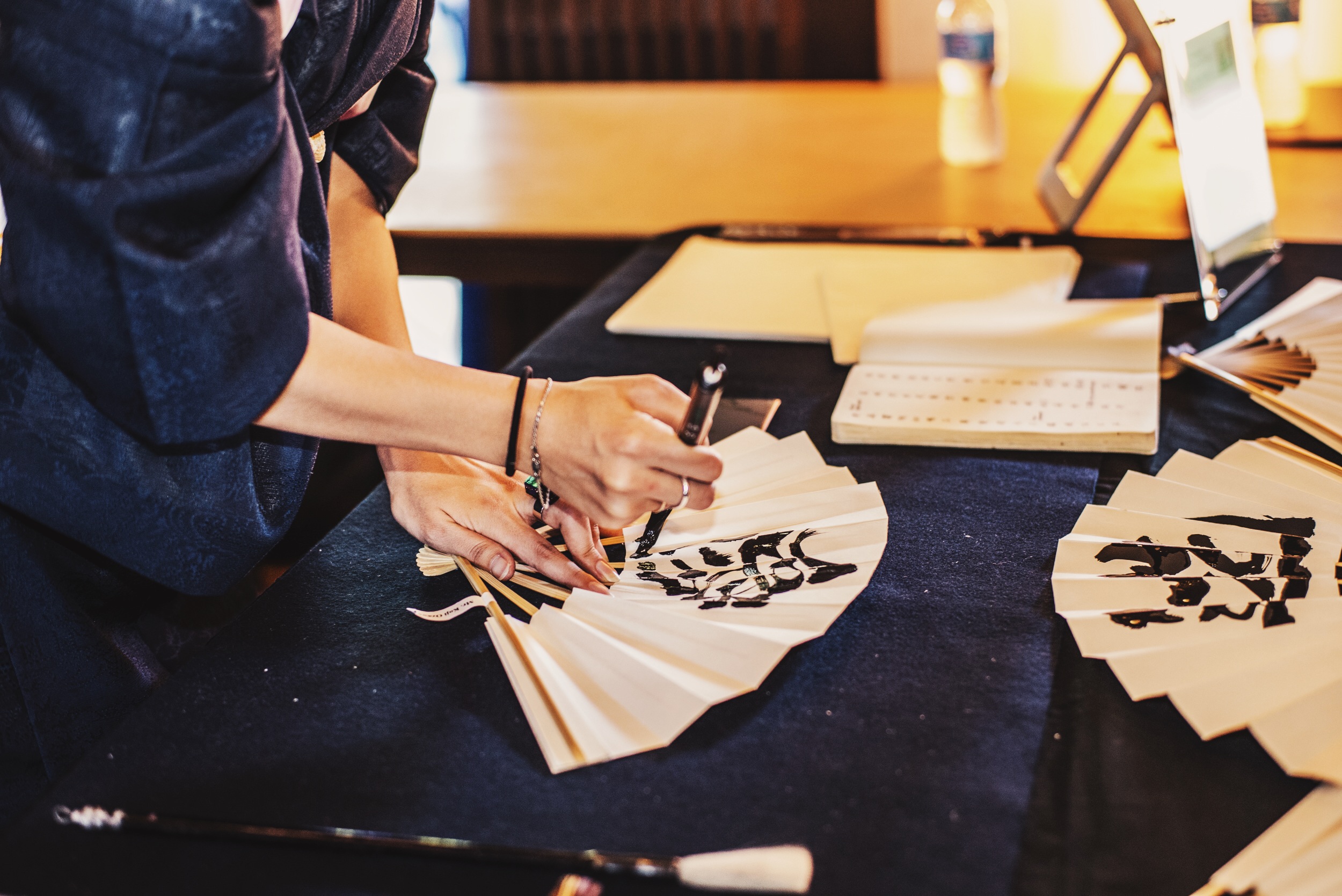 Calligraphy on Japanese Fan @ Hakone Garden